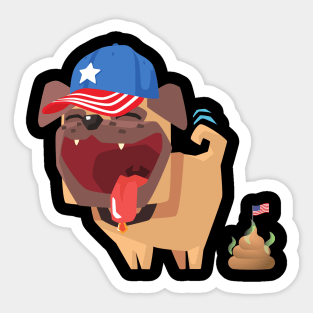 Patriotic American Bulldog Funny Design Sticker